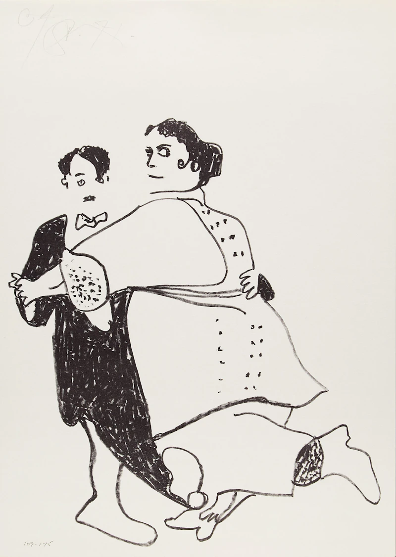 Charlie Chaplin and Marie Dressler by Harold Barling Town