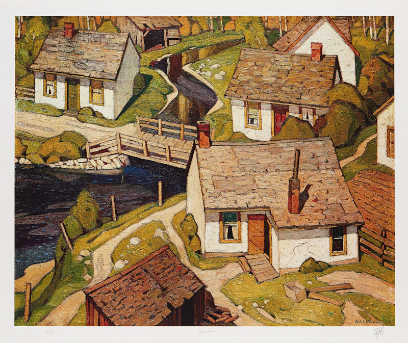 Alfred Joseph Casson, Autumn On the York River; Sunday Morning; Mill House, three colour serigraphs - view 8