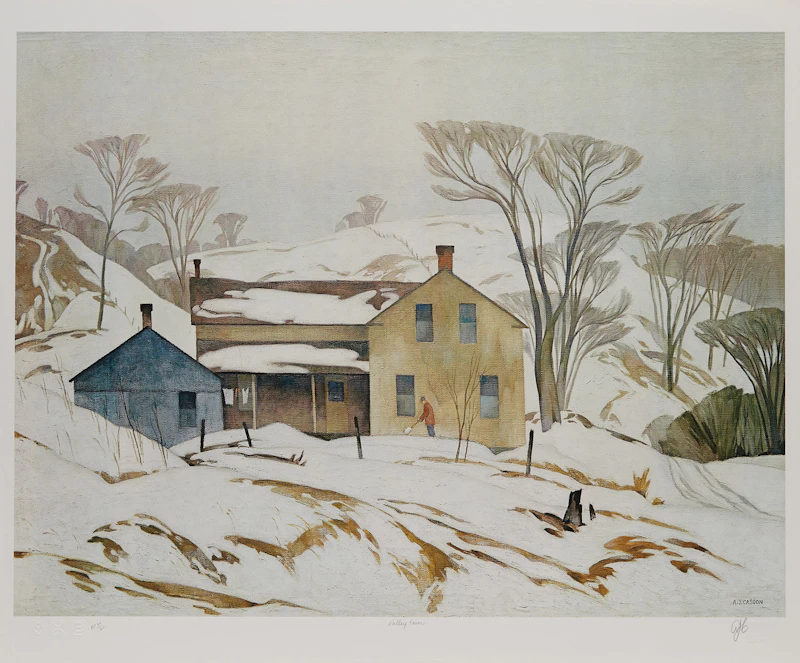 Alfred Joseph Casson, The Village Store; Autumn Decorations; Valley Farm, three colour serigraphs - view 8