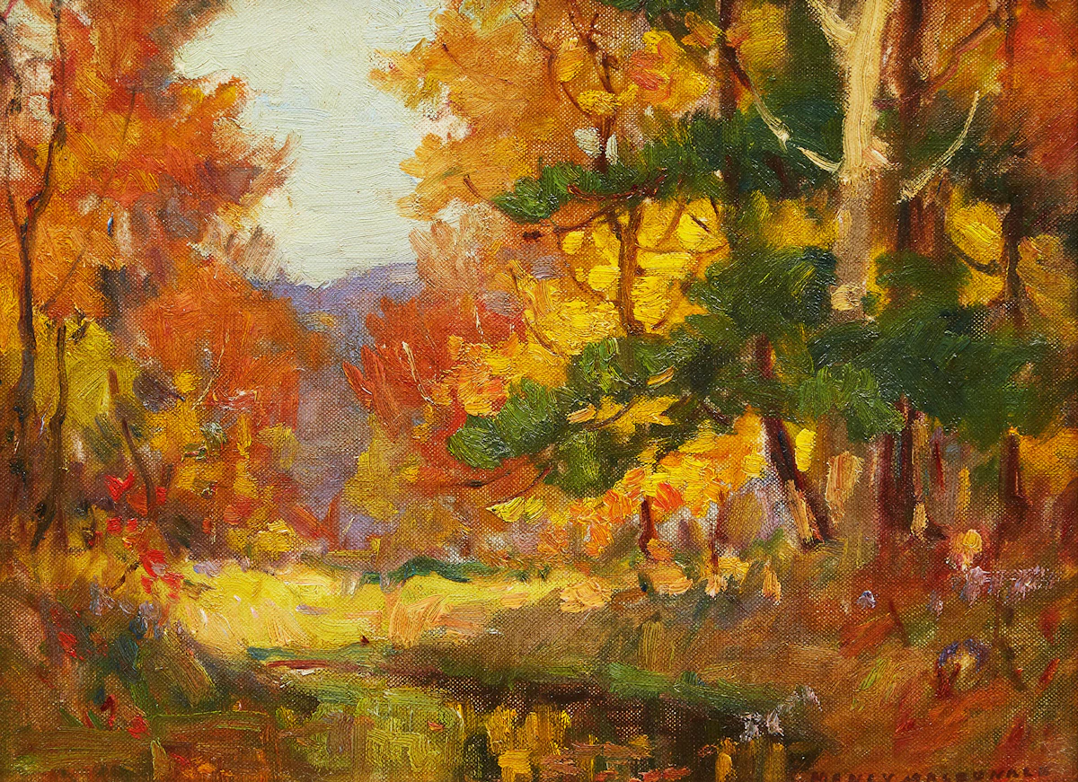 Manly Edward MacDonald, Autumn View, oil on canvas board