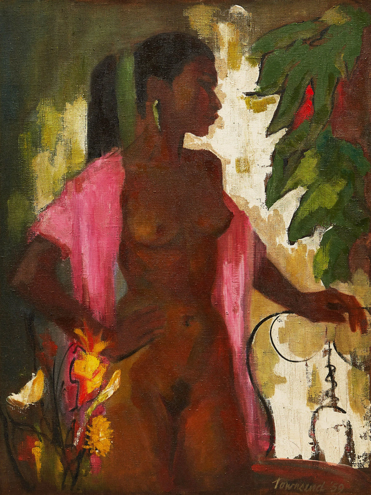 Jean Townsend-Field, Standing Nude in Pink, oil on canvas, 1959
