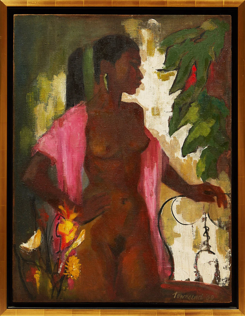 Jean Townsend-Field, Standing Nude in Pink, oil on canvas, 1959 - view 2