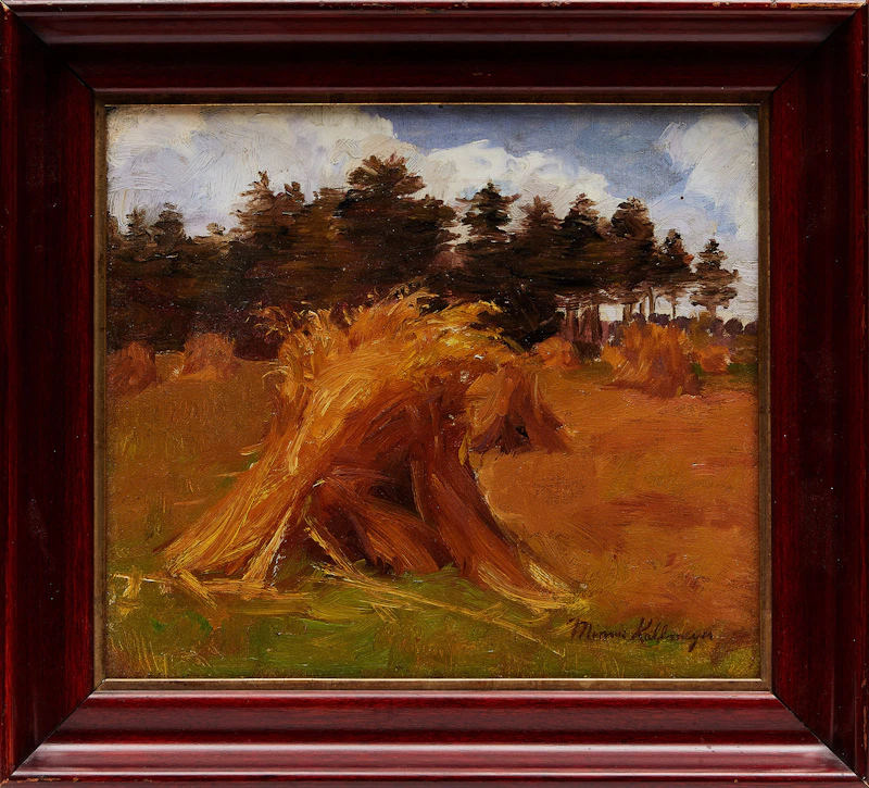 Minnie Kallmeyer, Hay Stooks, oil on canvas - view 2
