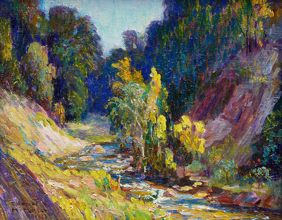 Thomas Wilberforce Mitchell, A Caledon Trout Stream, oil on canvas, 1931