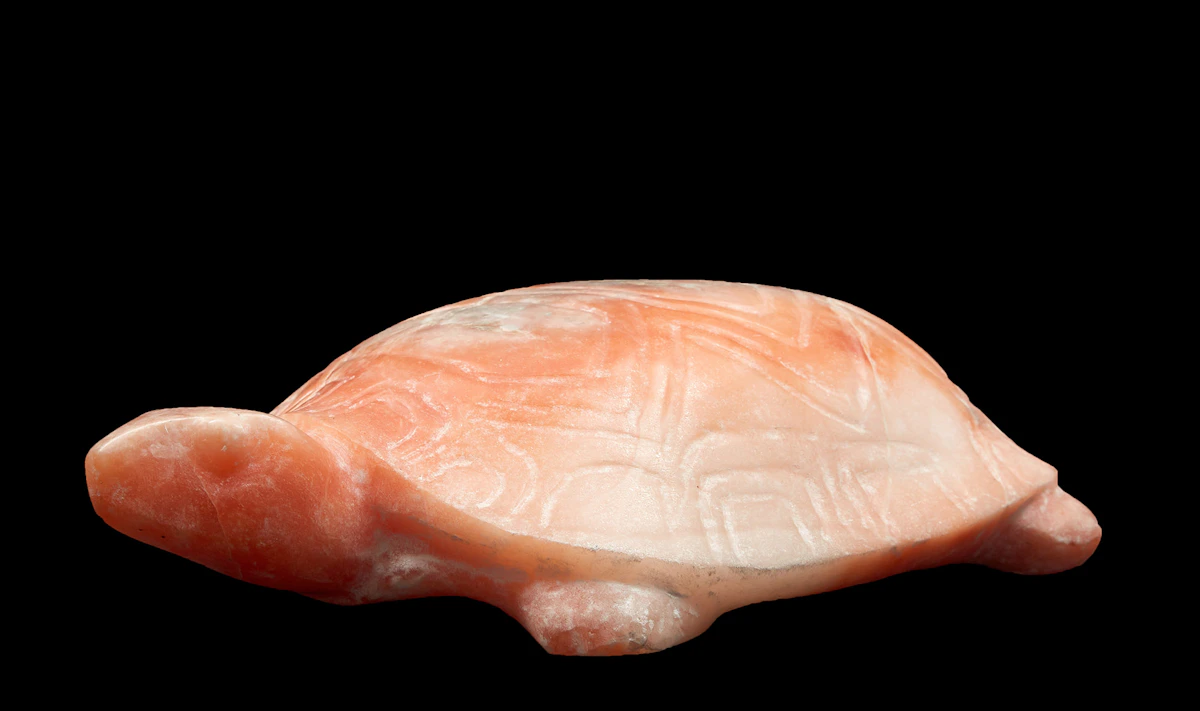 Elford Bradley Cox, Turtle, rose alabaster sculpture