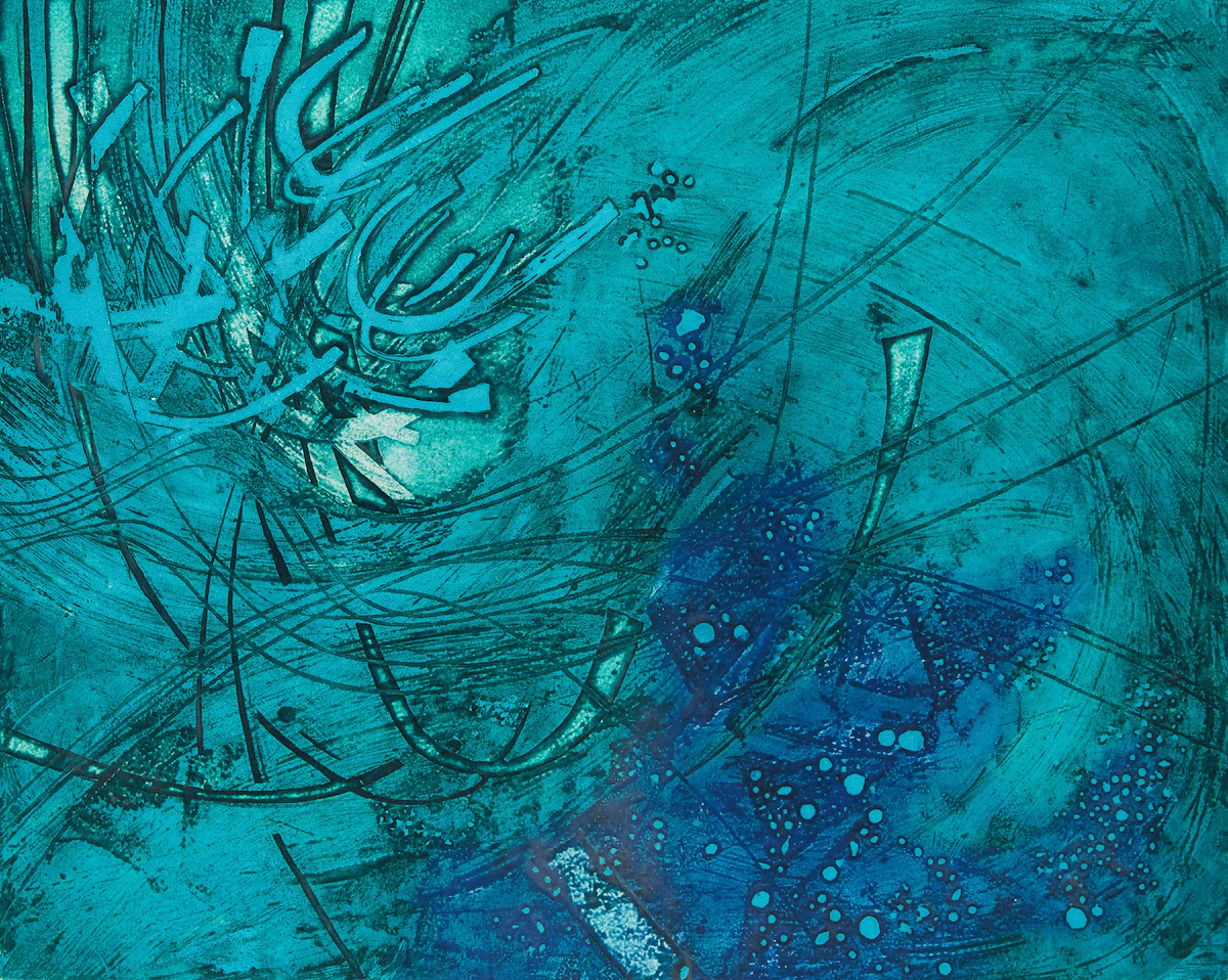 Campbell Scott, Rough Seas, etching in colours, 1968