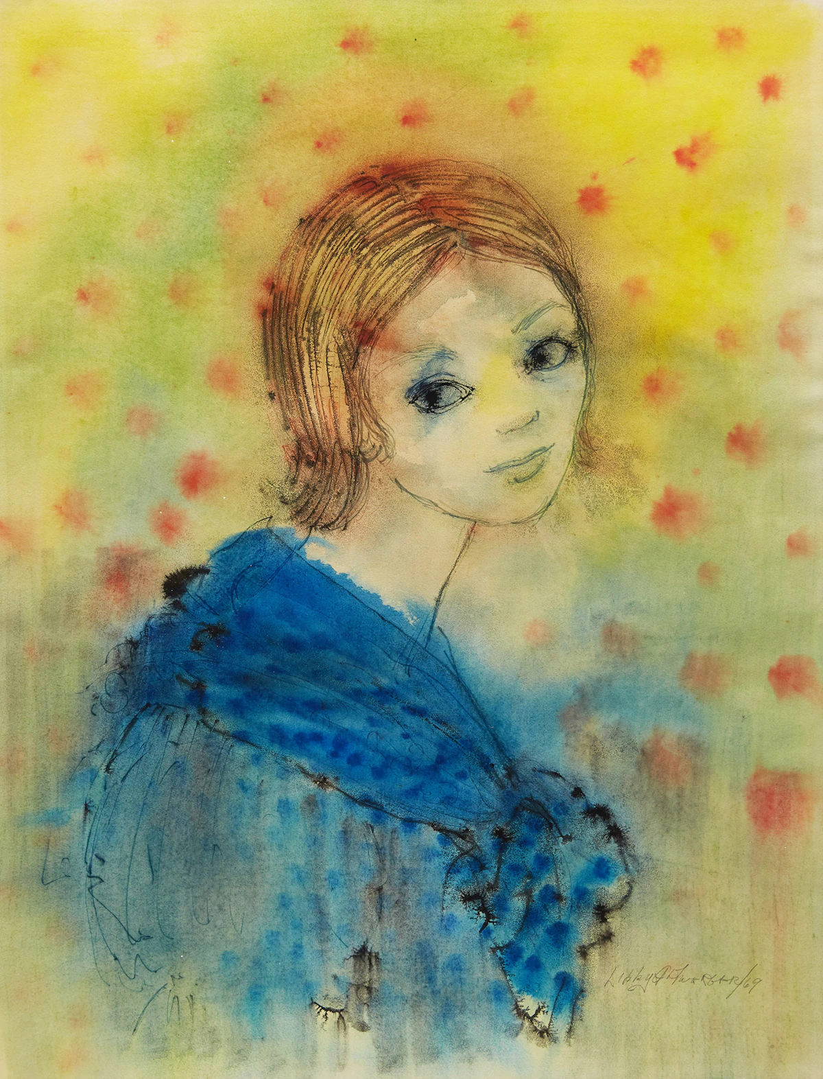 Libby Altwerger, Young Girl, watercolour, 1969