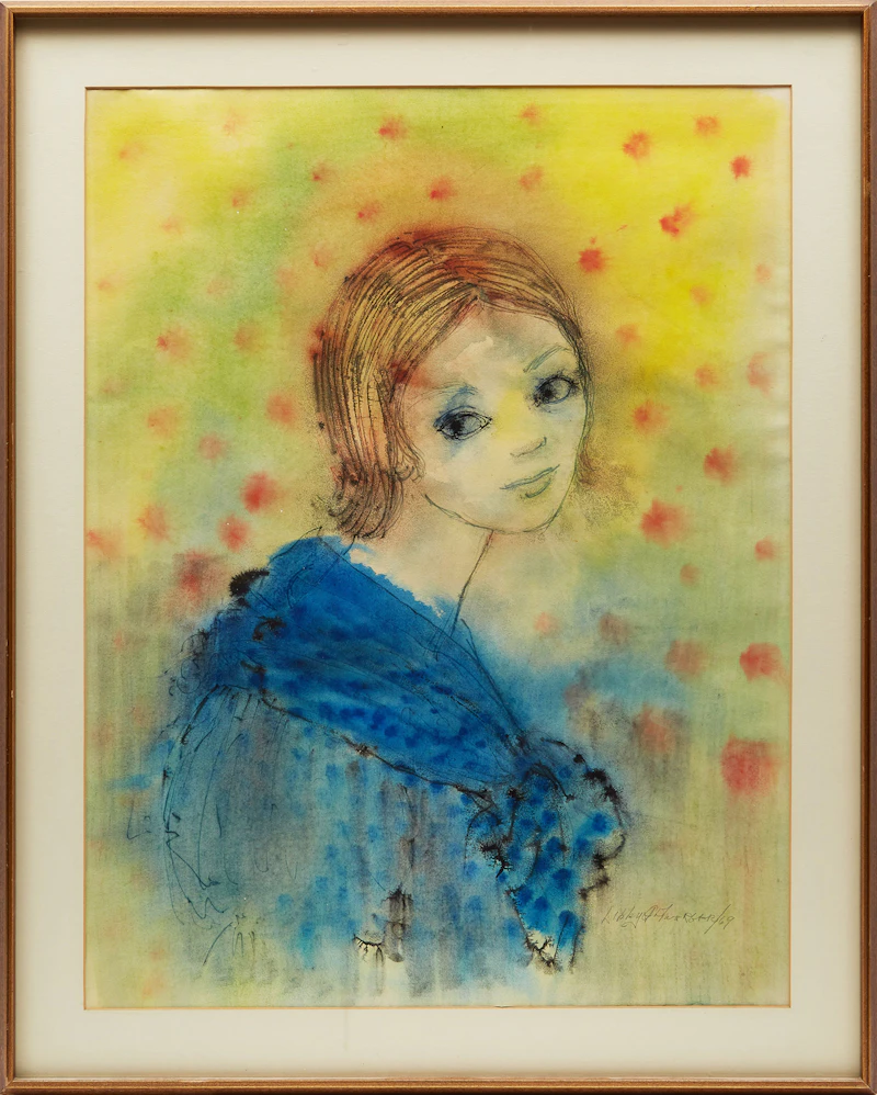 Libby Altwerger, Young Girl, watercolour, 1969 - view 2