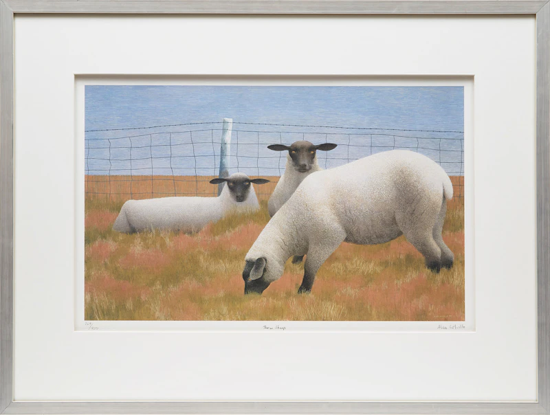 David Alexander Colville, Three Sheep, colour photolithograph - view 2