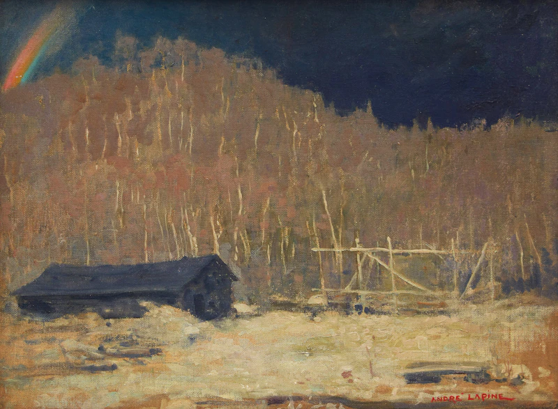 Andréas Christian Gottfried Lapine, The Rainbow, oil on panel - view 2