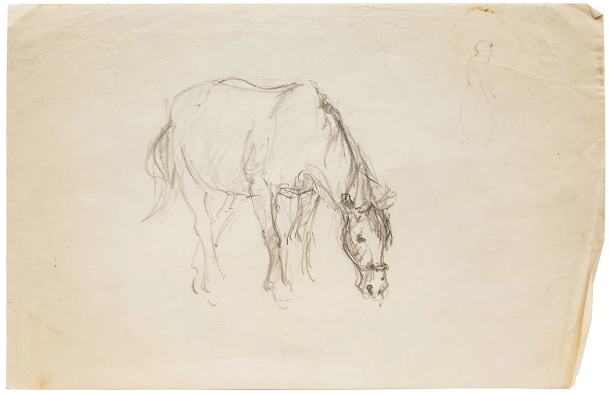 Manly Edward MacDonald, Nude; Horse, two pencil sketches