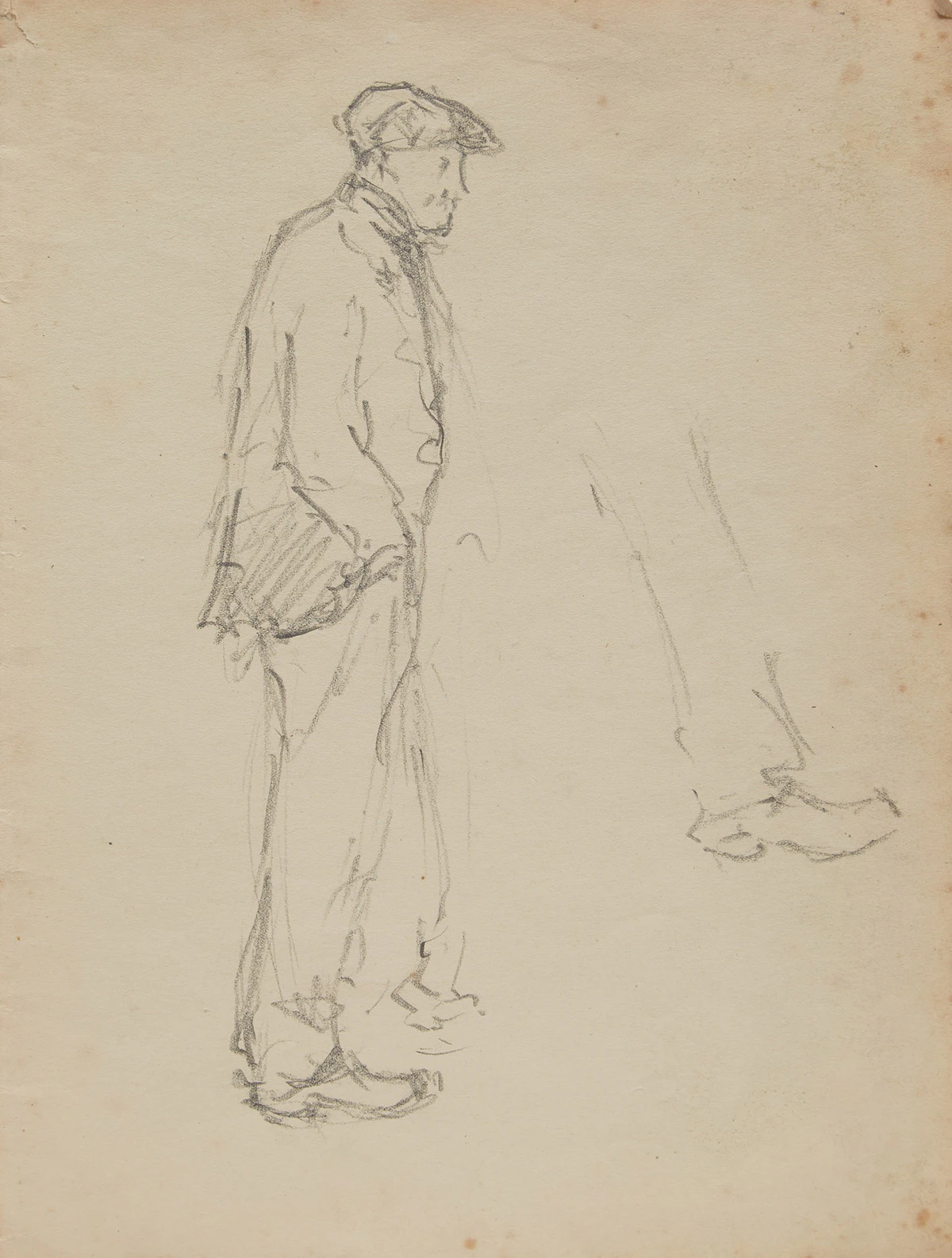 Manly Edward MacDonald, Cottage; Man in Profile, two pencil sketches