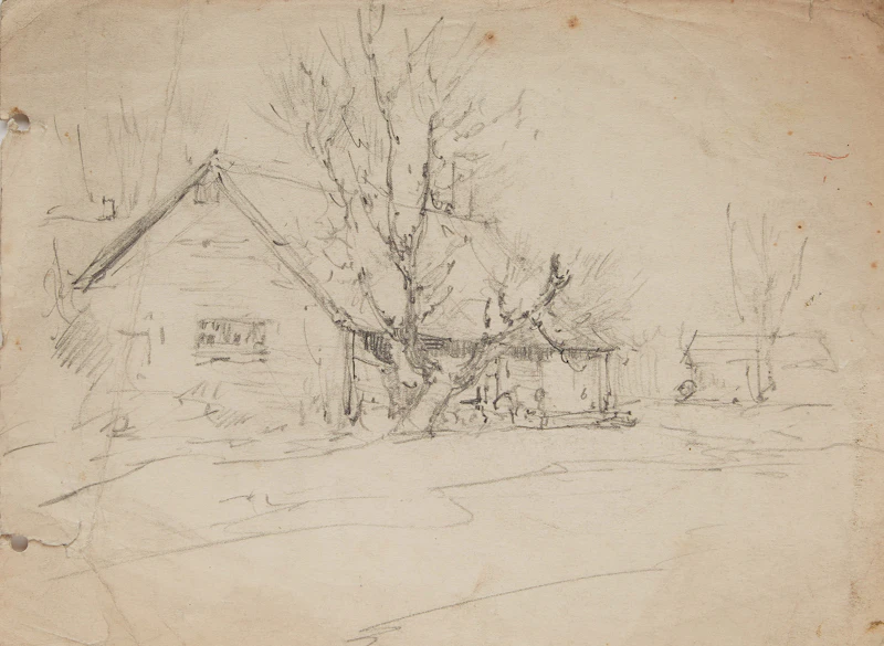 Manly Edward MacDonald, Cottage; Man in Profile, two pencil sketches - view 3
