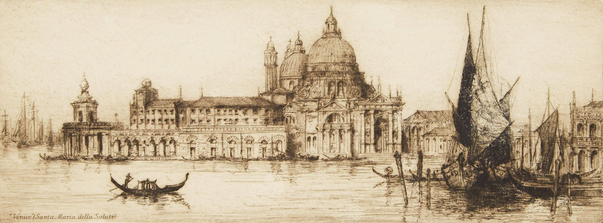 James Alphege Brewer, Venice - Santa Maria Della Saluta, etching
