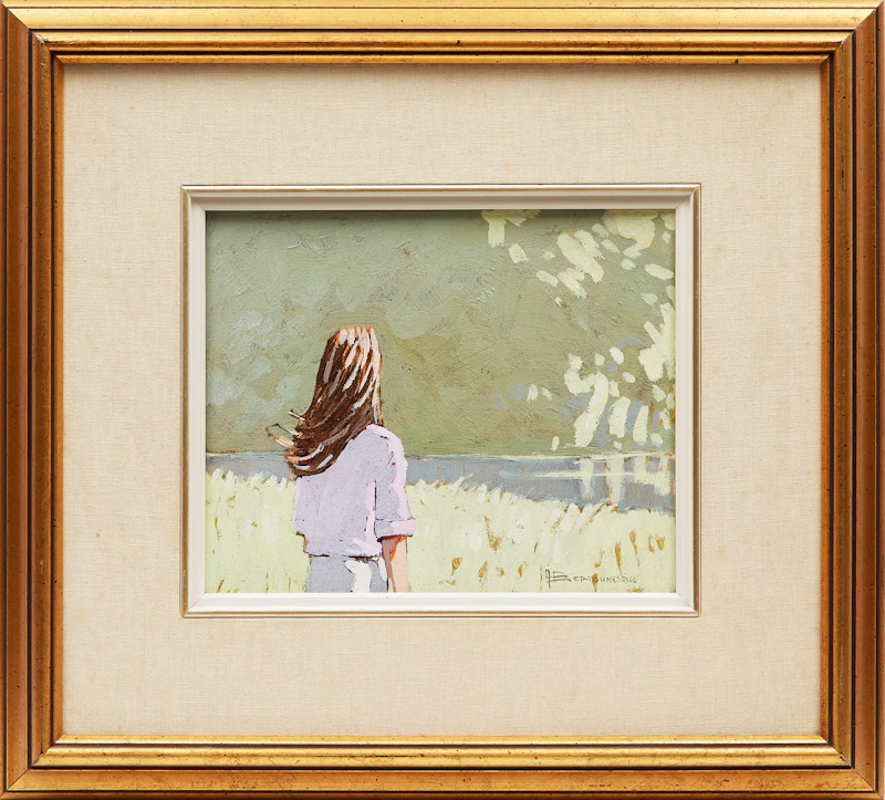 André Bertounesque, Shoreline with Figure, oil on canvas - view 2