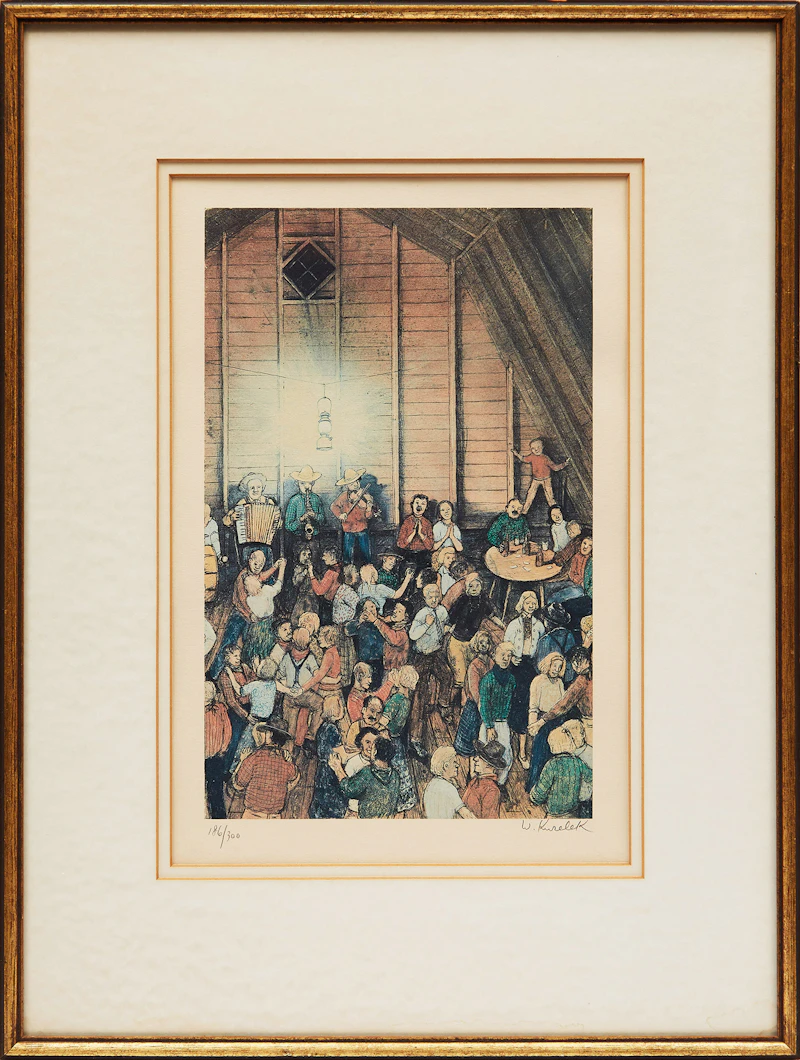 William Kurelek, The Barn Dance, colour lithograph - view 2