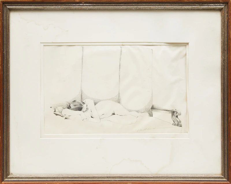 J. David Brown, Sleeping Nude, pencil drawing - view 2