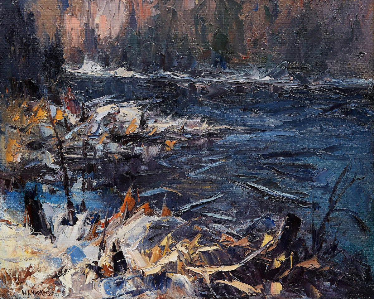 William John Hopkinson, Winter Landscape, oil on board