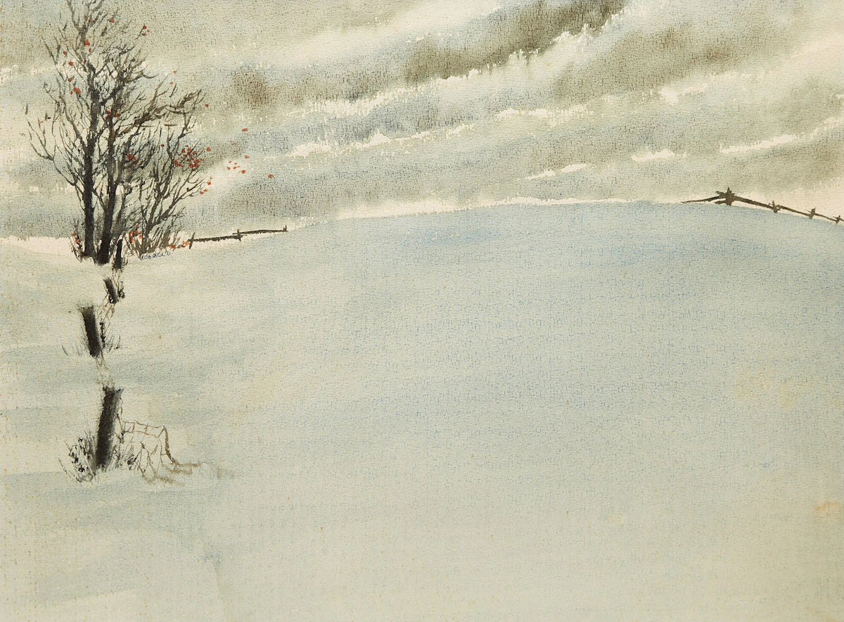 Doug Hook, First Snow, watercolour