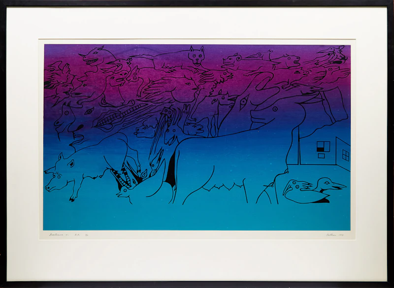 Alfred Pellan, Bestiaire - 5, 1974, colour serigraph - view 2