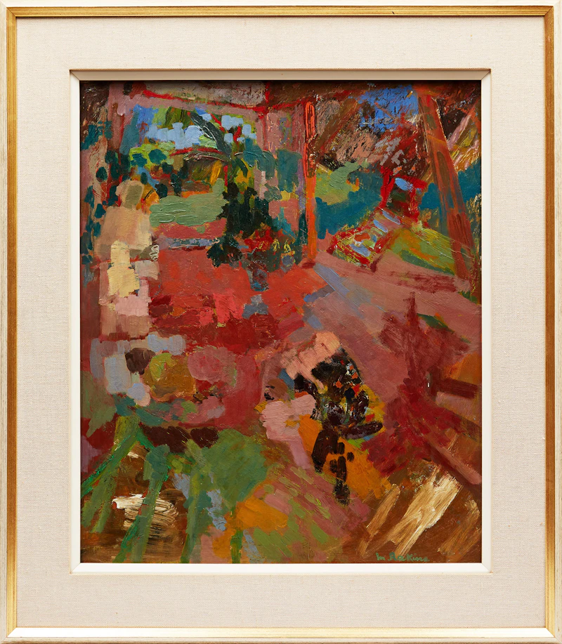 Marthe Rakine, On the Terrace, oil on board - view 3