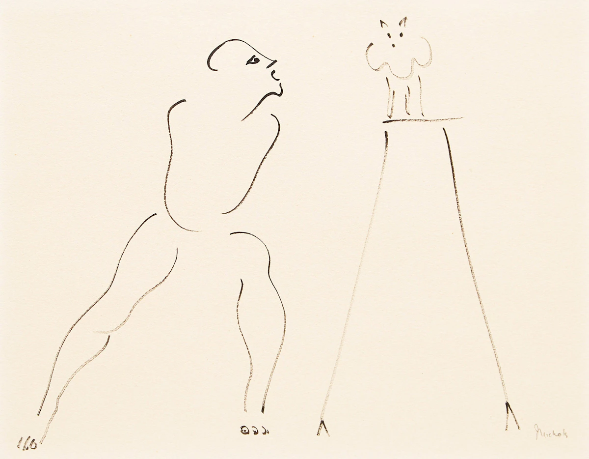 Jack Nichols, Brainwashing, ink drawing