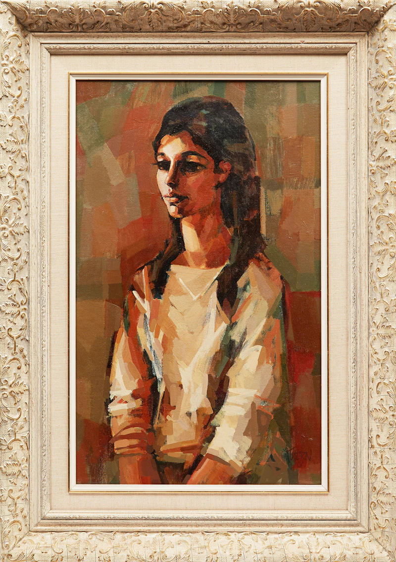 Anthony Thorn, Portrait of Barbara Acker, oil on canvas board, 1962 - view 3