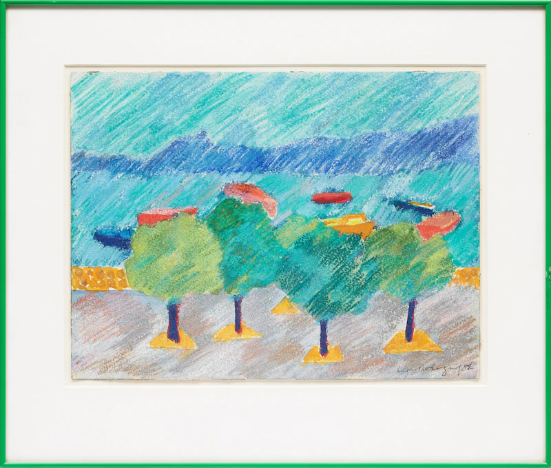 Lupe Rodriguez, Boardwalk Scene, pastel on paper, 1982 - view 2