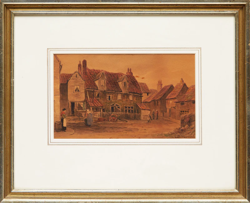 Frederick Arthur Verner, European Village Scene, watercolour, 1883 - view 2