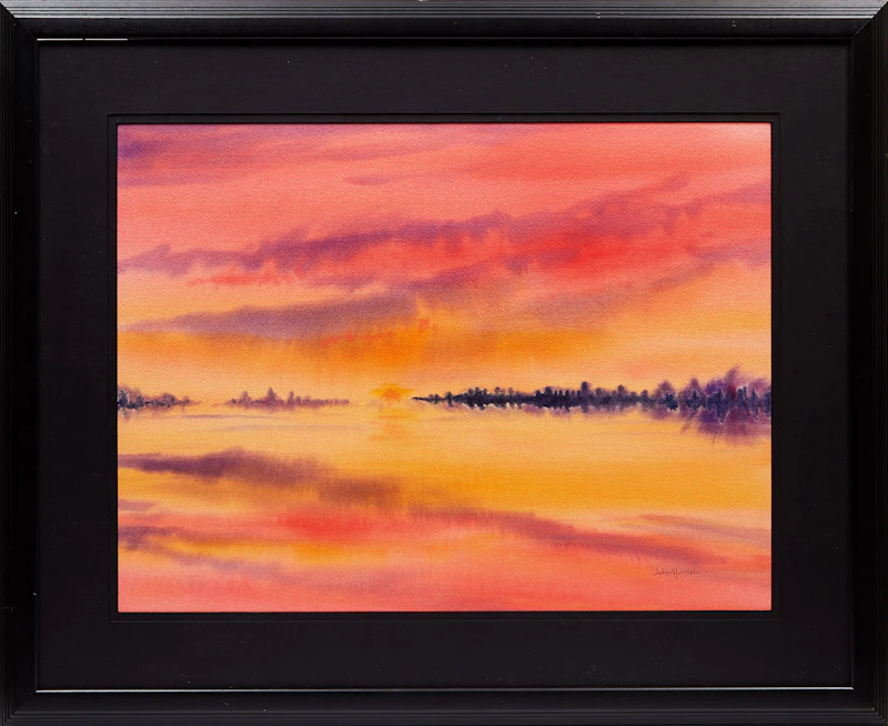 John Murden, Sunset Landscape, watercolour - view 2