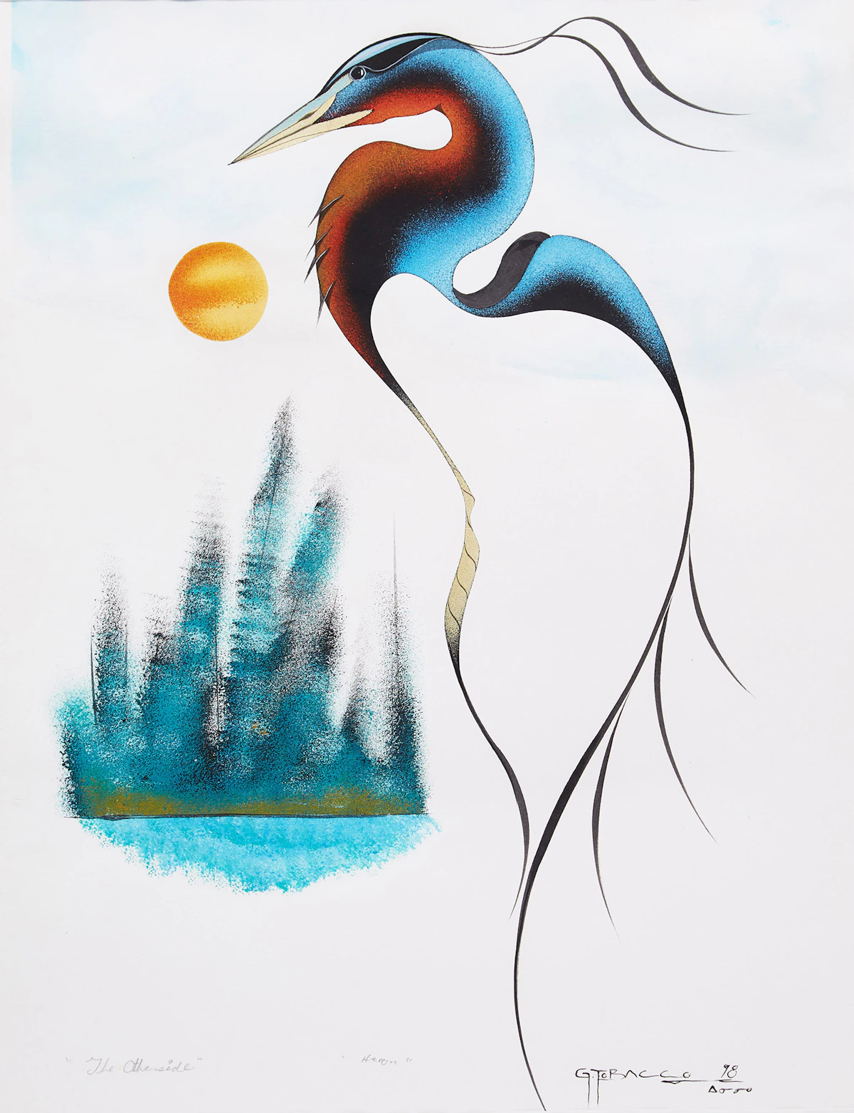 Garnet Tobacco, The Otherside / Heron, watercolour