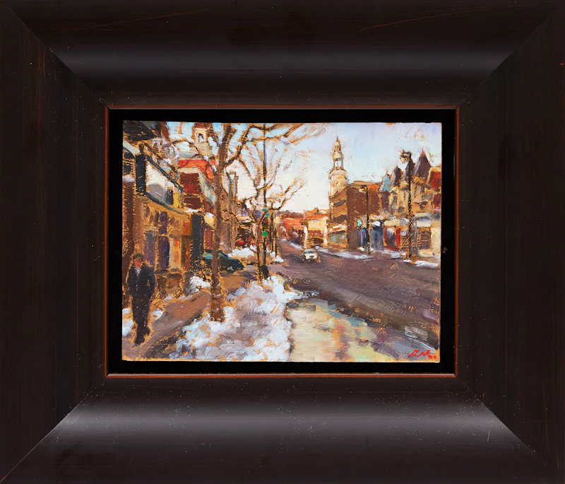 Richard Montpetit, Dimanche Matin, Rue Mont-Royal , oil on board, 2007 - view 2