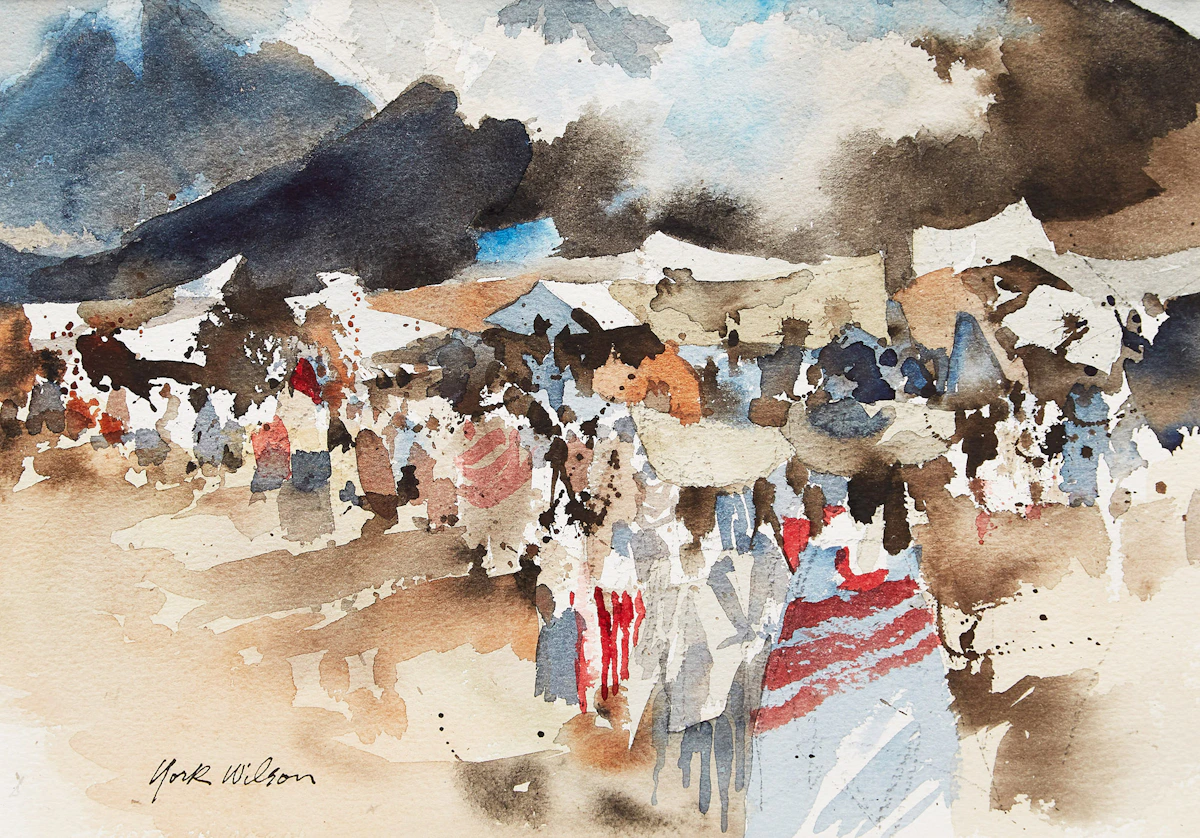 Ronald York Wilson, Domingo in Antigua - Guatemala, Jan. 1978, watercolour