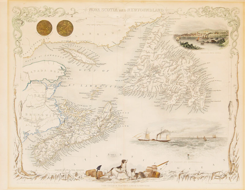 John Tallis, Three Historical Maps, three colour lithographs, 1851 - view 5