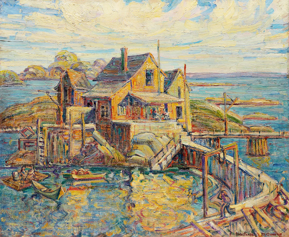 Hortense Mattice Gordon, Lobster Pond- Friendship Island, Maine , oil on canvas