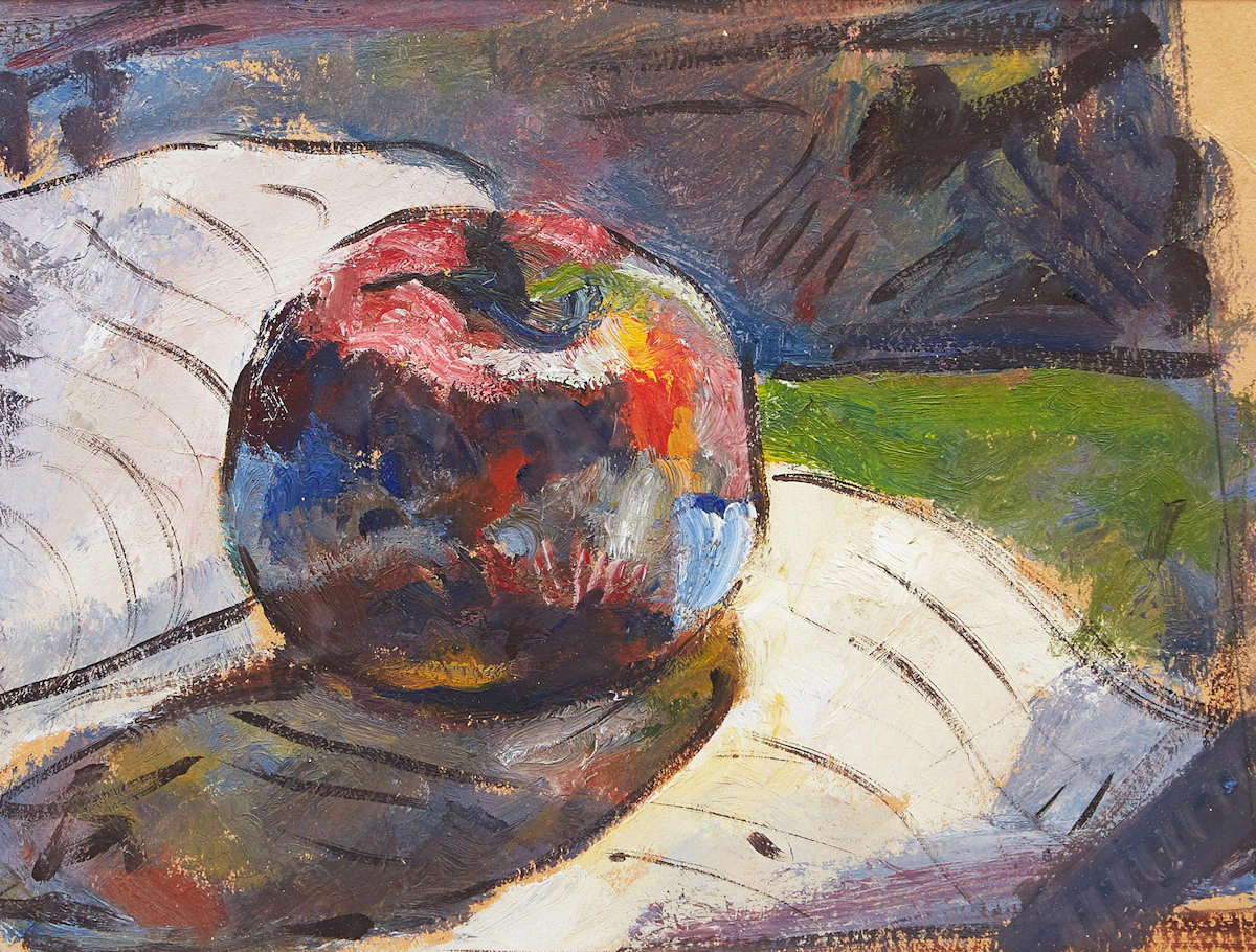 Edward L. Loper, Apple Study, oil on paper