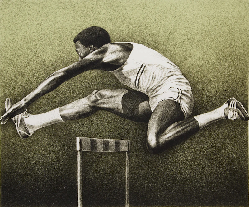 Olympic Series (The Sculler, The Vaulter, The Diver and The Hurdler) by Kenneth Danby