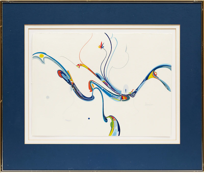 Alex Simeon Janvier, The Oil Miner from the East, gouache on paper - view 2
