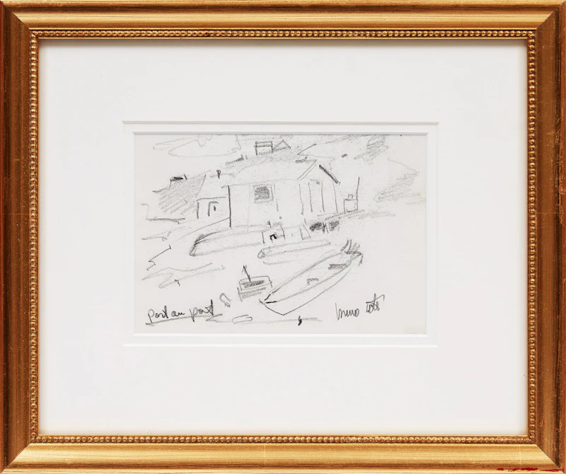 Bruno Côté, Port au port, charcoal drawing - view 2