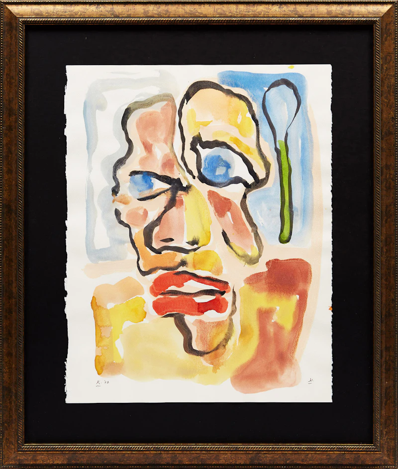 Harold Klunder, Untitled (Portrait), watercolour - view 2