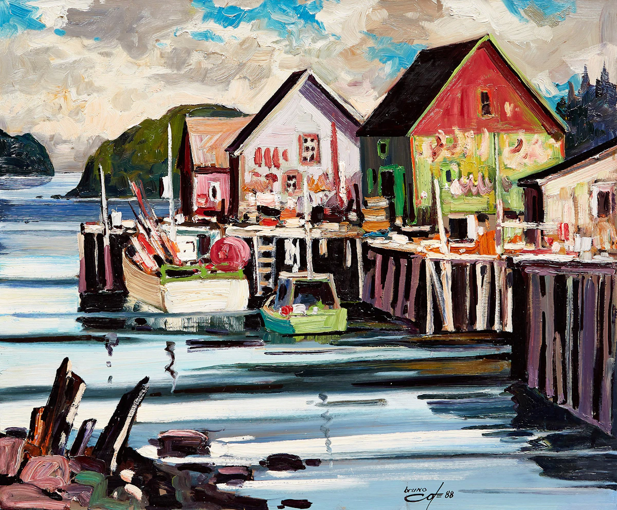 Bruno Côté, Pret pour le Houard, oil on board, 1988