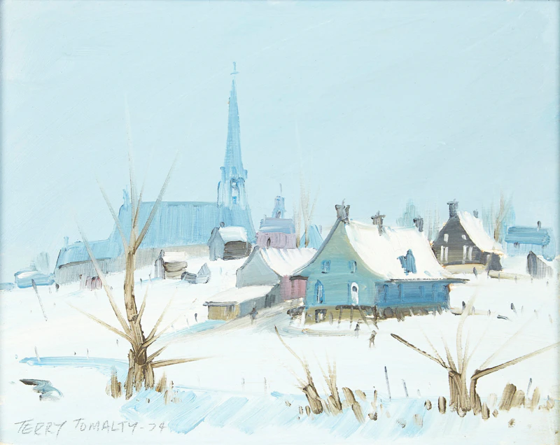 Terry Tomalty, Snowbirds, Vercheres, oil on board, 1974 - view 2