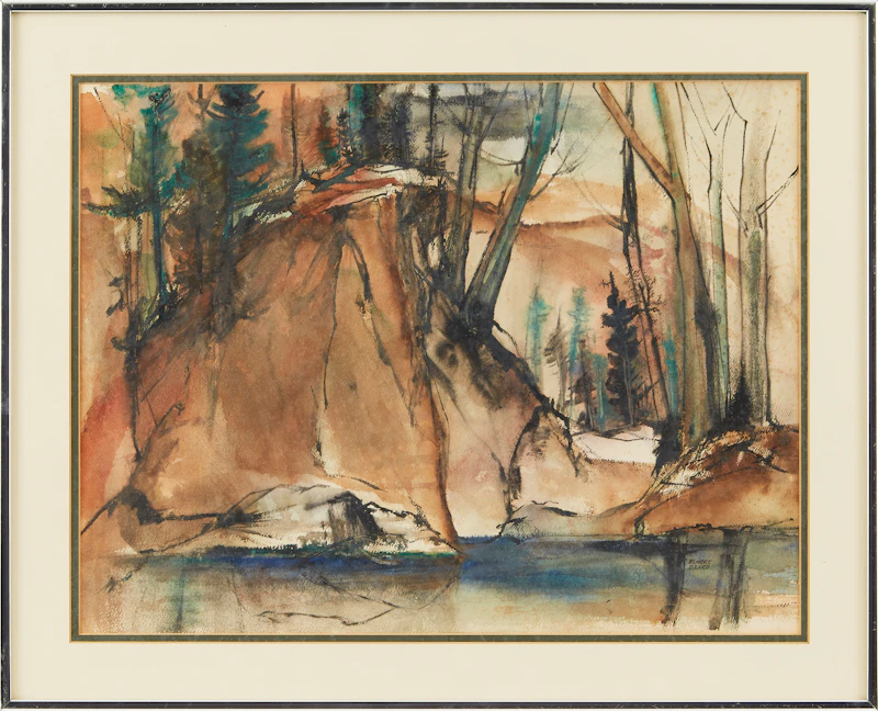 Elmore George Ozard, Lost Lake, B.C., ink and watercolour, 1970 - view 2