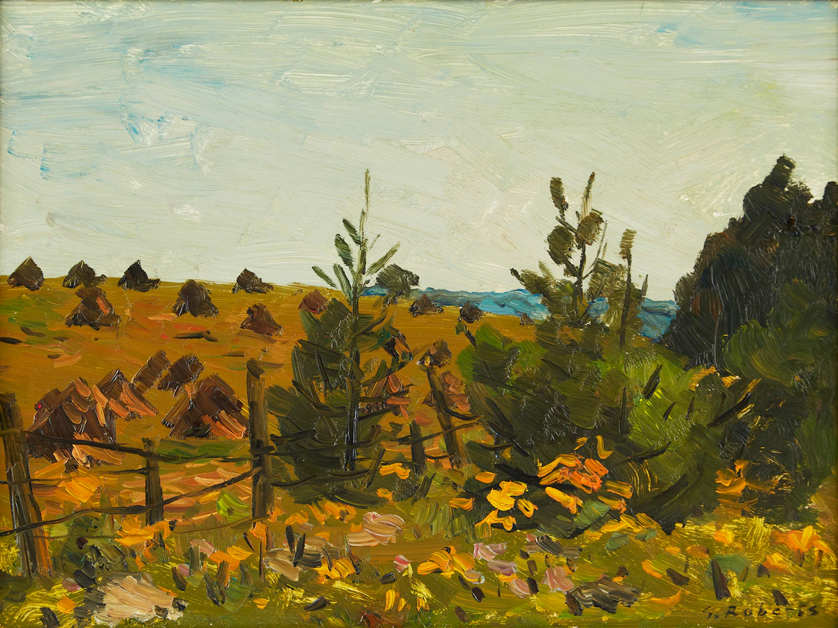 William Goodridge Roberts, Paysage, oil on board
