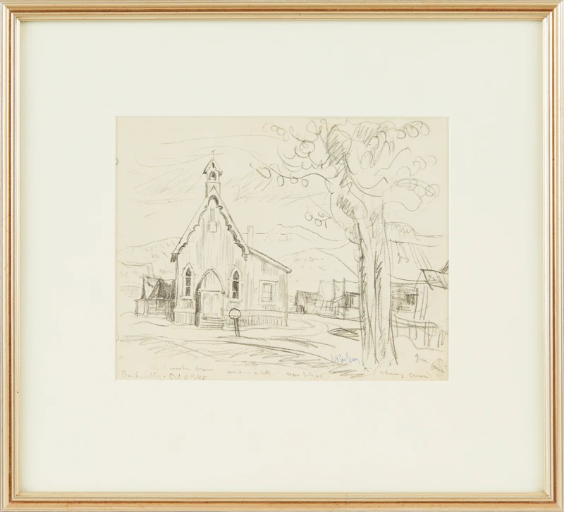 Alexander Young Jackson, The Church of St. Saviour’s in Barkerville, B.C., October 8, 1945, photolithograph - view 2