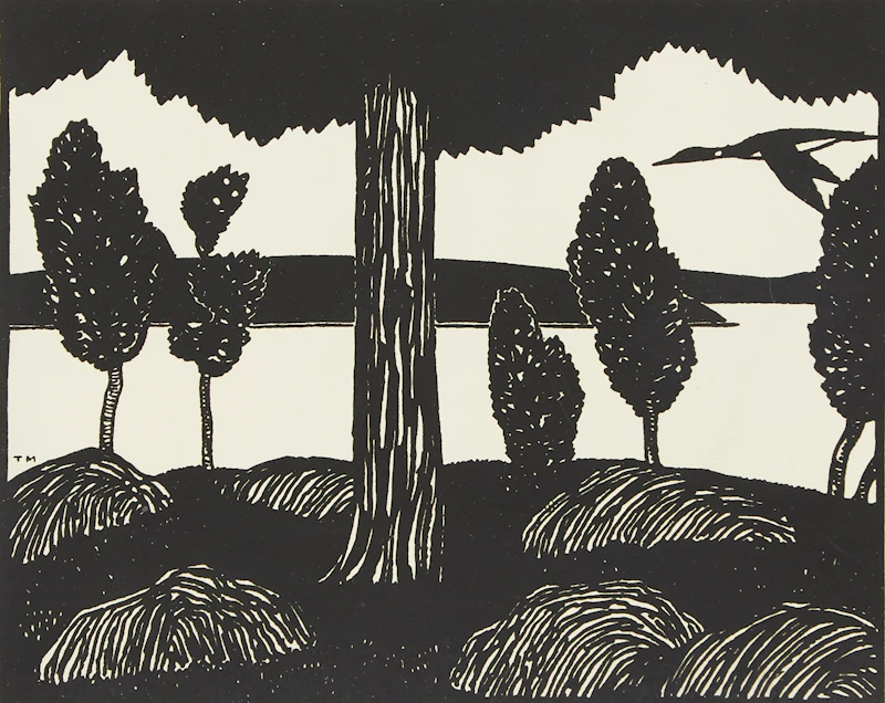 Morning Lake; Northern Summer; Harvest; Autumn-Farmhouse by Thoreau MacDonald