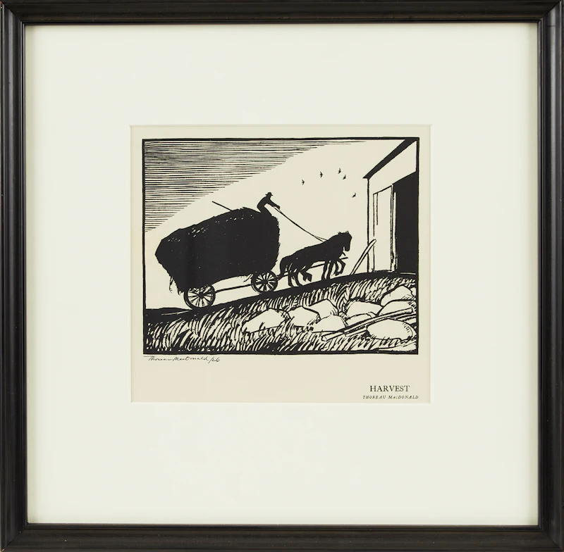 Thoreau MacDonald, Morning Lake; Northern Summer; Harvest; Autumn-Farmhouse, four lithographs - view 8