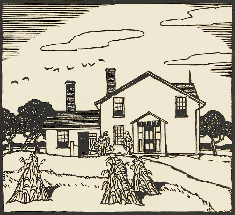 Thoreau MacDonald, Morning Lake; Northern Summer; Harvest; Autumn-Farmhouse, four lithographs - view 10
