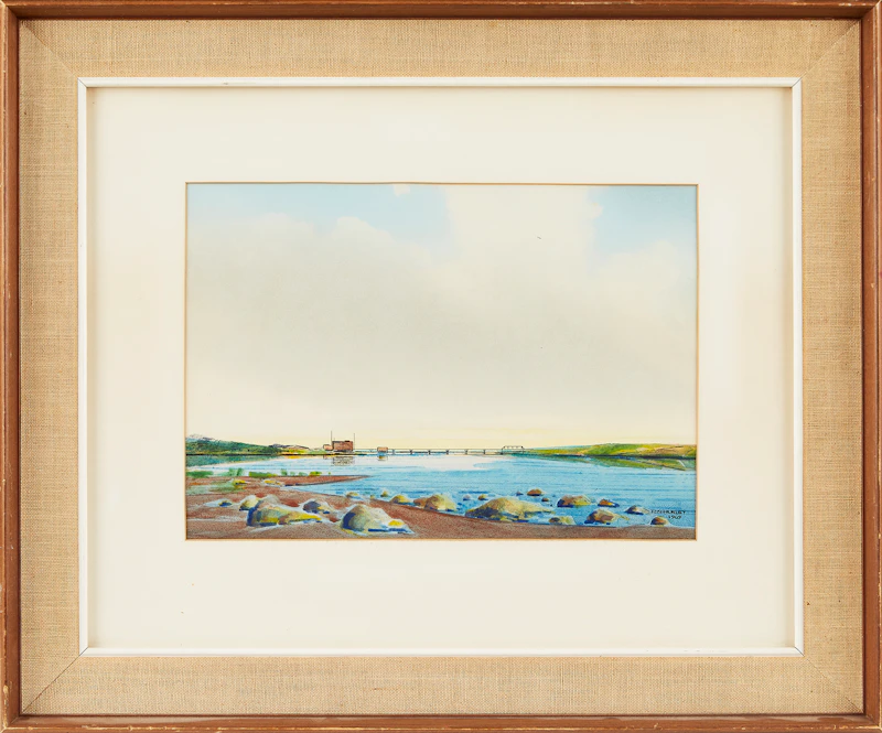 Robert N. Hurley, Shoreline Landscape, watercolour, 1969 - view 2