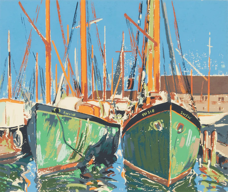 Fishing Boats in the Harbour by Joseph Ernest Sampson
